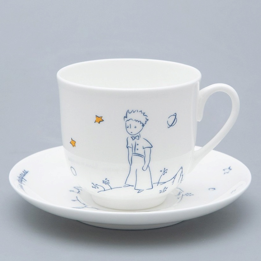 Изображение товара ИМПЕРАТОРСКИЙ ФАРФОРОВЫЙ ЗАВОД Чашка с блюдцем кофейная "Маленький Принц и Роза", 1 шт.