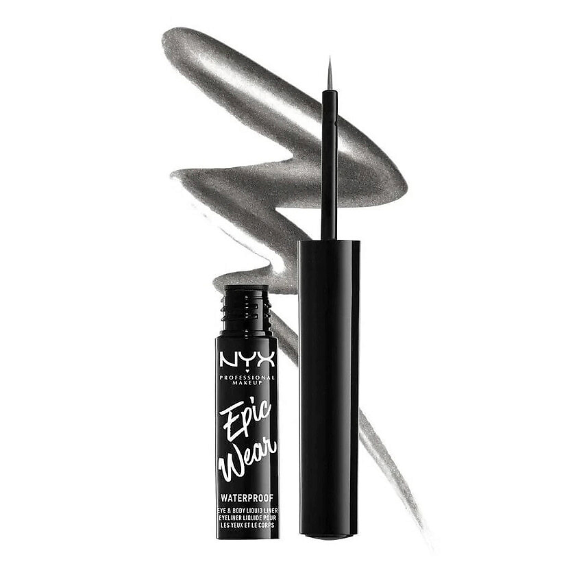 Изображение товара NYX PROFESSIONAL MAKEUP Жидкая водостойкая подводка для глаз Epic Wear Waterproof, Gun Metal