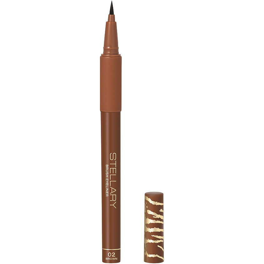 Изображение товара STELLARY Подводка для глаз с аппликатором кистью Wild Eyeliner, № 02, коричневый, 0,60 мл