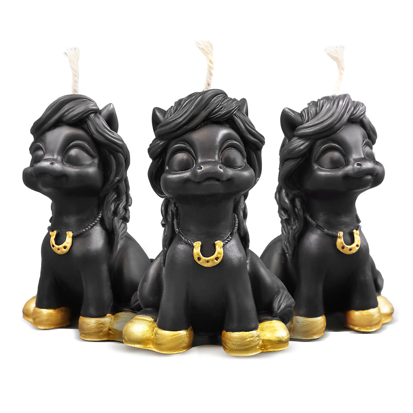 Изображение товара Декоративная свеча в форме лошади из пчелиного воска 3 шт 7 см VENEW