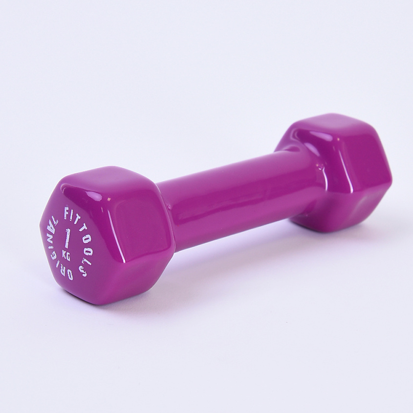 Изображение товара ORIGINAL FITTOOLS Гантель в виниловой оболочке 1 кг, Фиолетовый