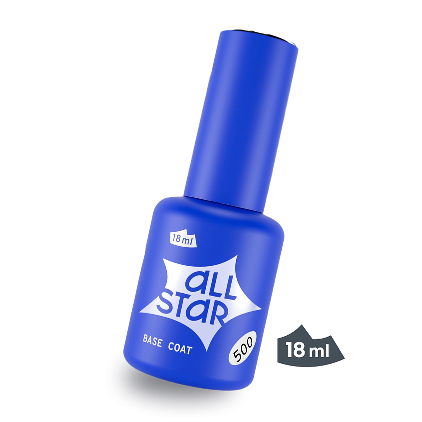 Изображение товара ALL STAR PROFESSIONAL Каучуковая база для ногтей прозрачная 18 мл гипоактивная профессиональная осн