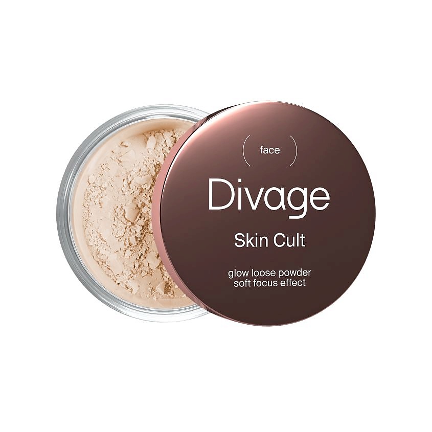 Изображение товара Пудра для лица DIVAGE Skin Cult Glow Loose Powder 7 г бесцветная для закрепления макияжа и деликатн