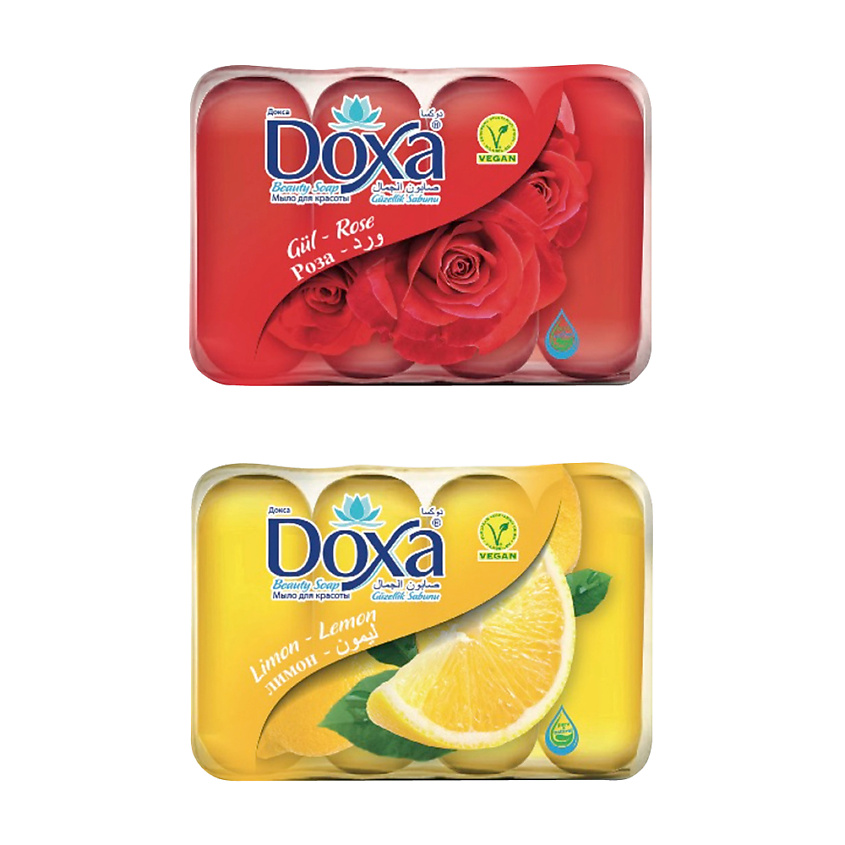 Изображение товара DOXA Мыло туалетное BEAUTY SOAP Лимон, Роза, 8х60г