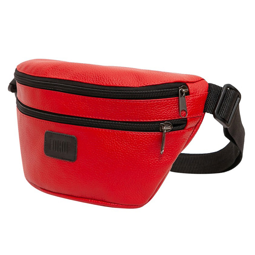Изображение товара FORTE Сумка поясная Forof кожаная барсетка, Красный