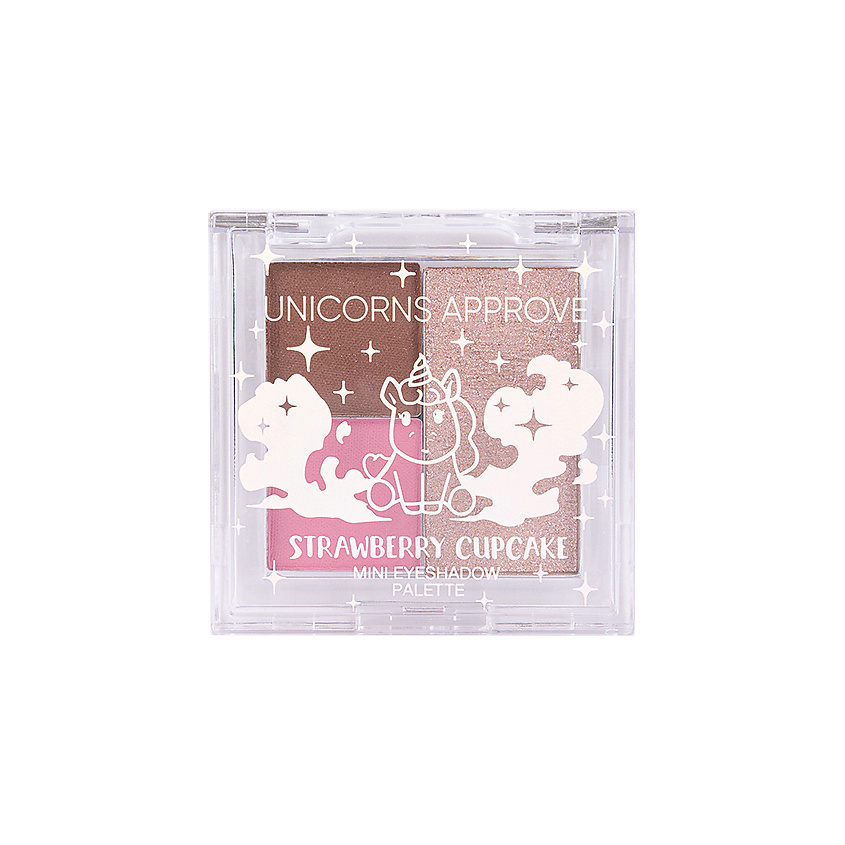 Изображение товара UNICORNS APPROVE Мини-палетка теней Mini Eyeshadow Palette, Strawberry Cupcake, 2 г