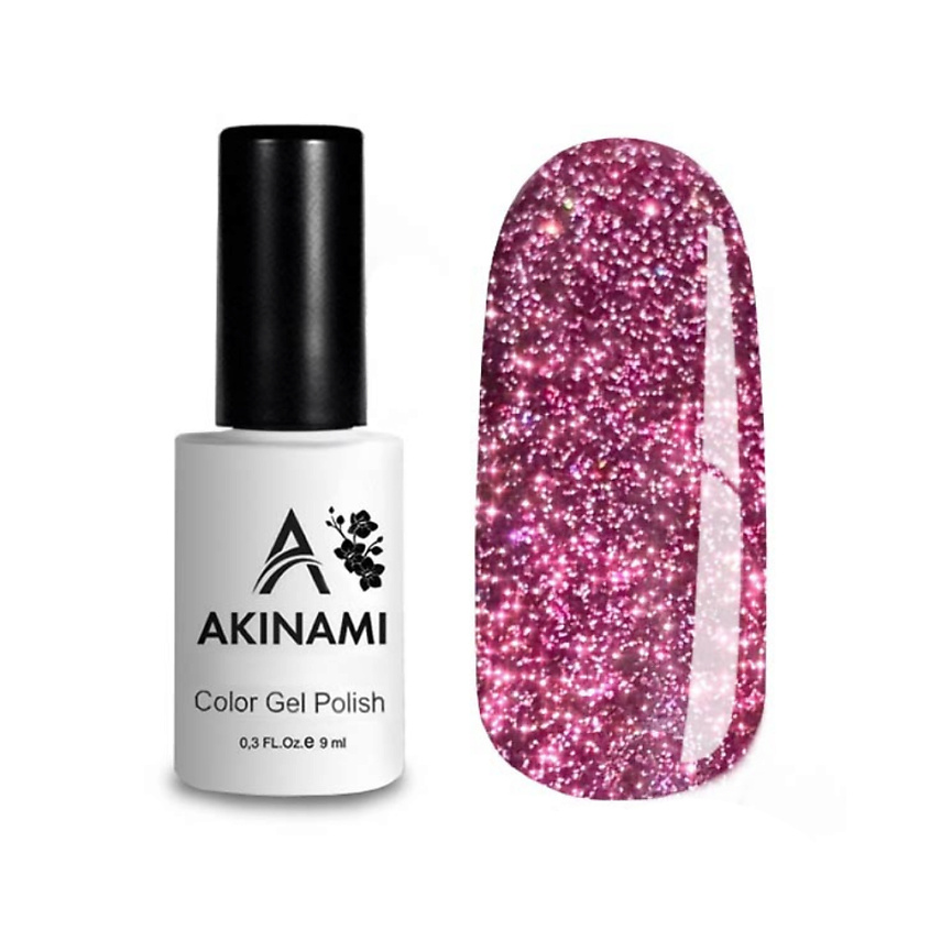 Изображение товара AKINAMI Лаковое покрытие Гель-лак светоотражающий с блестками Holiday, Holiday 8, 9 цвет