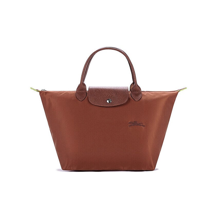 Изображение товара Сумка Longchamp Le Pliage Green Cow Leather Trim Medium Size Женская Коричневая