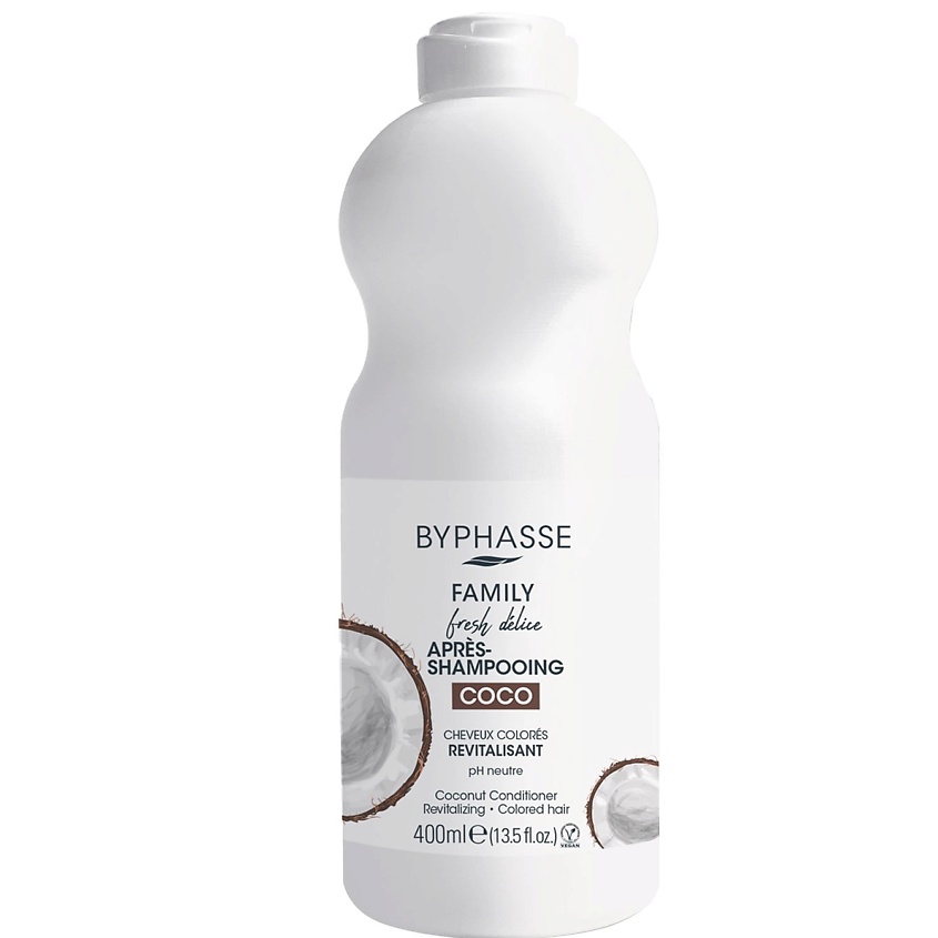 Изображение товара BYPHASSE Кондиционер для волос FAMILY FRESH DELICE Кокос для окрашенных волос, 400 мл