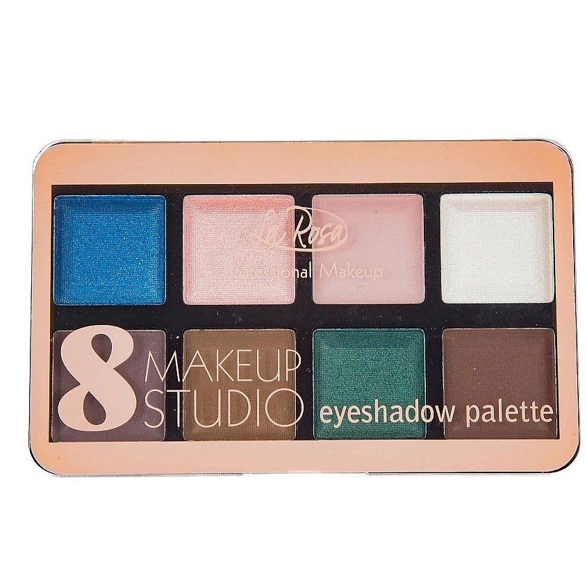 Изображение товара Набор теней для век La Rosa, 8 оттенков, стойкие цвета, зеленовато-бежевый