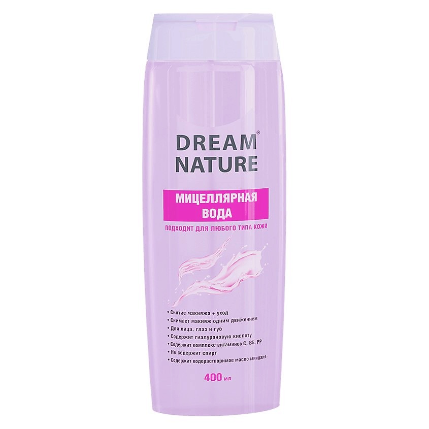 Изображение товара Мицеллярная вода Dream Nature 400 мл для всех типов кожи и чувствительной