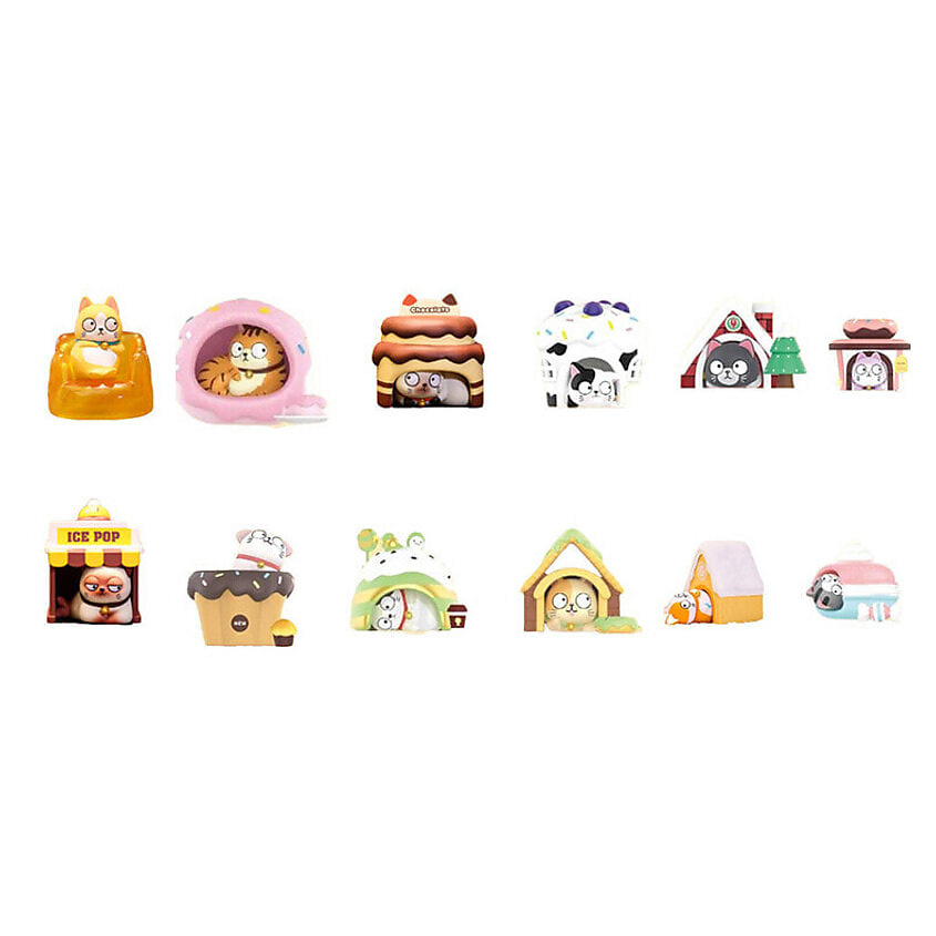 Изображение товара POP MART Фигурка Fish Meow Dessert Bed Collection Whole Set 12 Pcs, известная игрушка