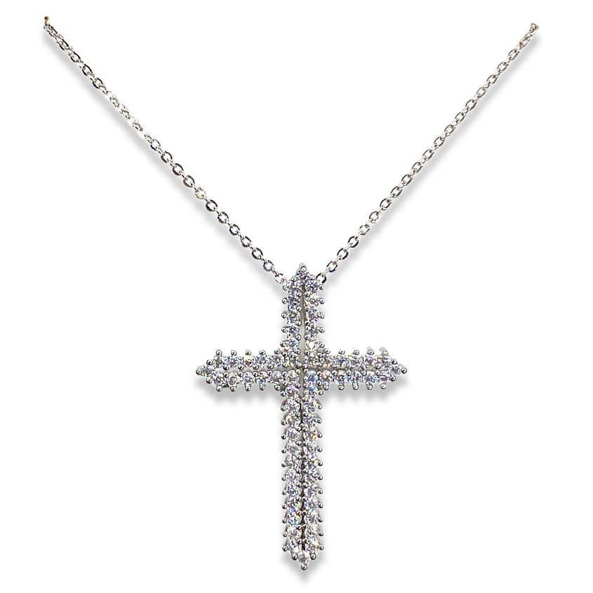 Изображение товара Подвеска AMANTE CRYSTAL с крестом и цирконами, 39+5 см