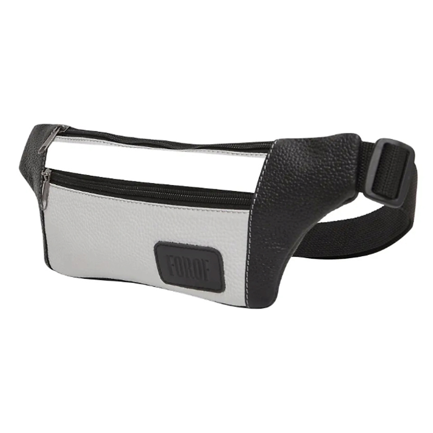 Изображение товара Кожаная поясная сумка FOROF для активного отдыха и путешествий черная