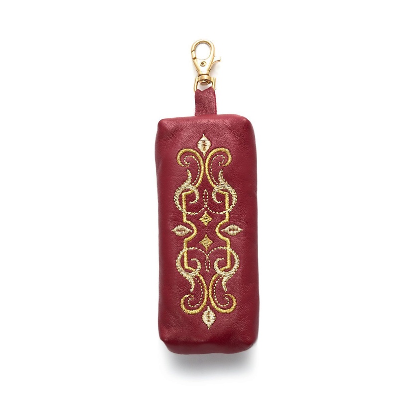 Изображение товара Ключница из натуральной кожи ТОРЖОКСКИЕ ЗОЛОТОШВЕИ модель 580 бордовая с золотой вышивкой