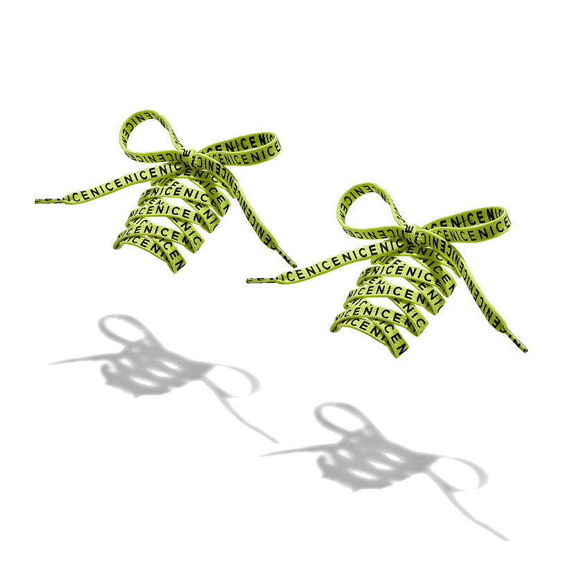 Изображение товара Шнурки NOTHING BUT LOVE 130 см Салатовый и черный