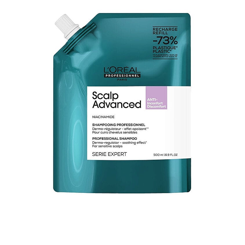 Изображение товара L'OREAL PROFESSIONNEL Шампунь для чувствительной кожи головы Scalp Advanced Рефилл, 500 мл