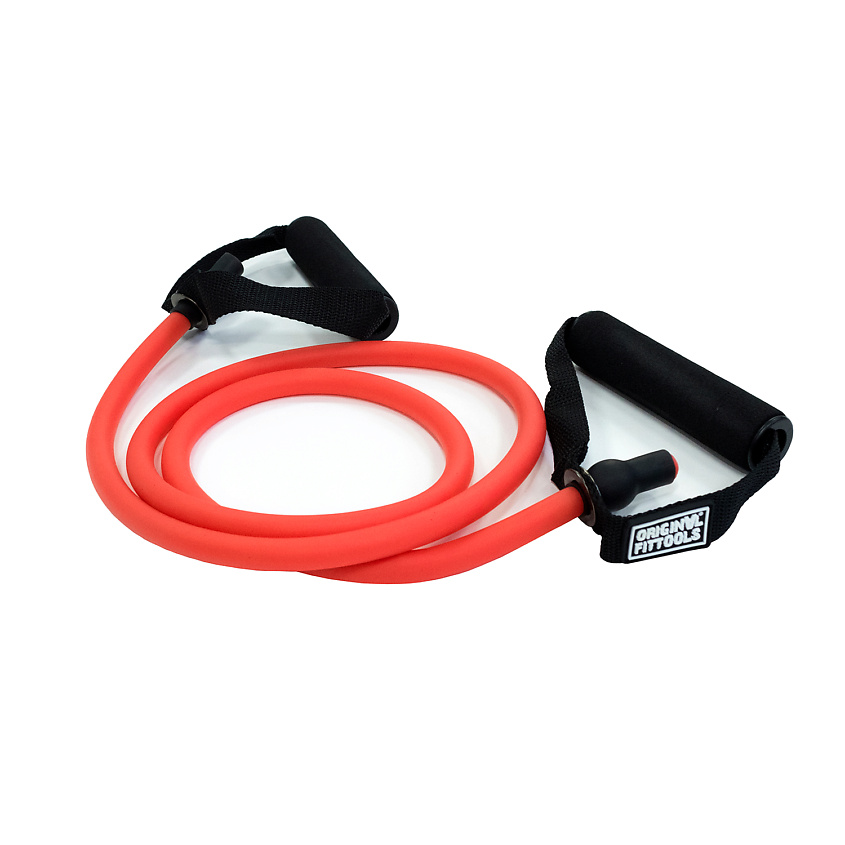 Изображение товара Эспандер трубчатый с ручками Original FitTools 135 см красный нагрузка до 8 кг