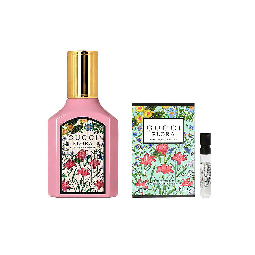 Изображение товара Gucci Flora Gorgeous Gardenia парфюмерный набор 30 мл и миниатюра 1,5 мл