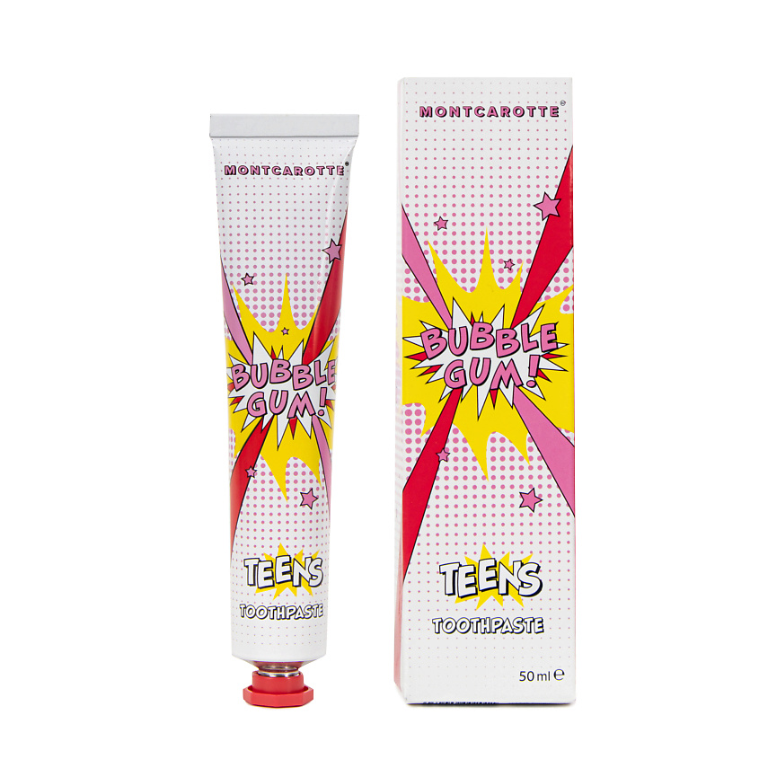 Изображение товара MONTCAROTTE Зубная паста со вкусом жвачки Teens Bubble Gum, 50 мл