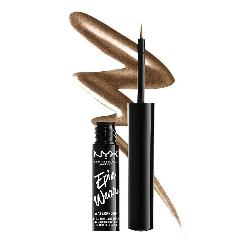 Изображение товара NYX PROFESSIONAL MAKEUP Жидкая водостойкая подводка для глаз Epic Wear Waterproof, BROWN METAL