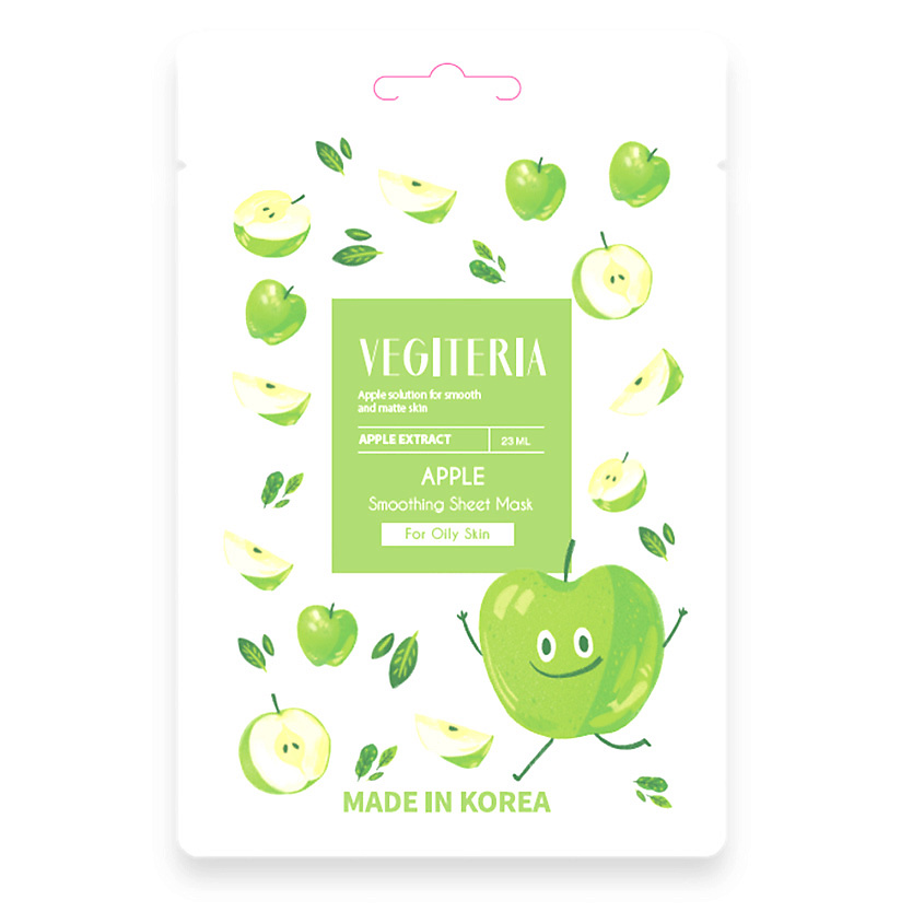 Изображение товара VEGITERIA Тканевая маска "яблоко" для жирной кожи, 1 шт.