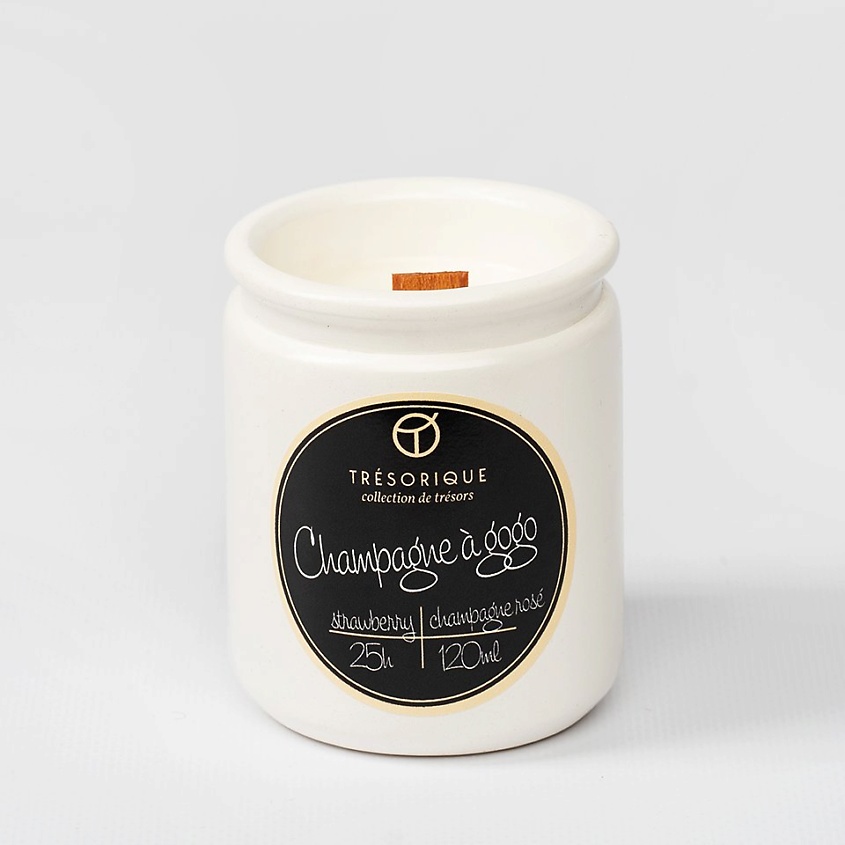 Изображение товара TRESORIQUE Свеча ароматическая Champagne à gogo "клубника, розовое шампанское", 120 мл