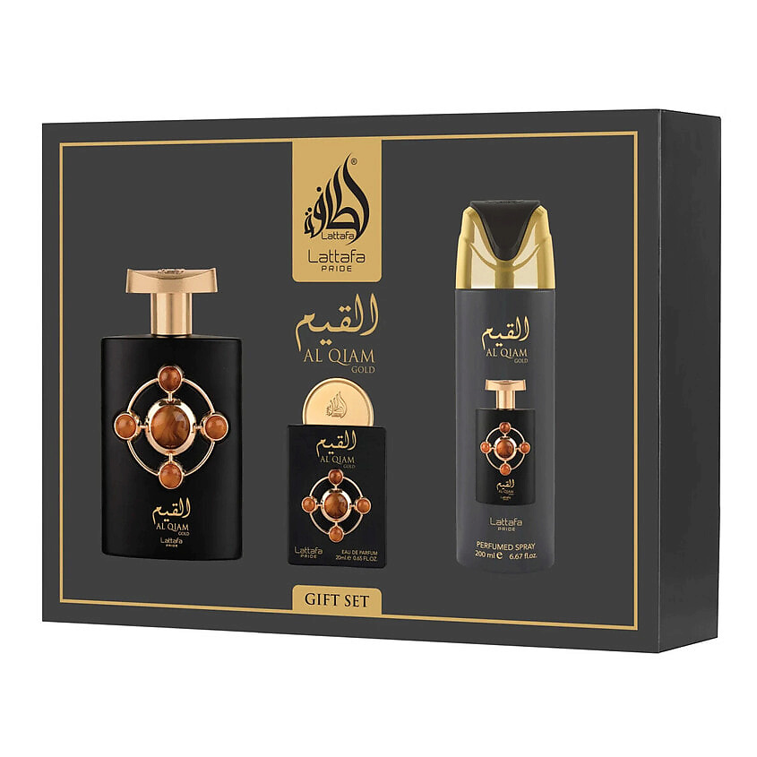 Изображение товара LATTAFA Набор Al Qiam Gold: Парфюмерная вода + Дезодорант, 100 мл + 20 мл + 200 мл
