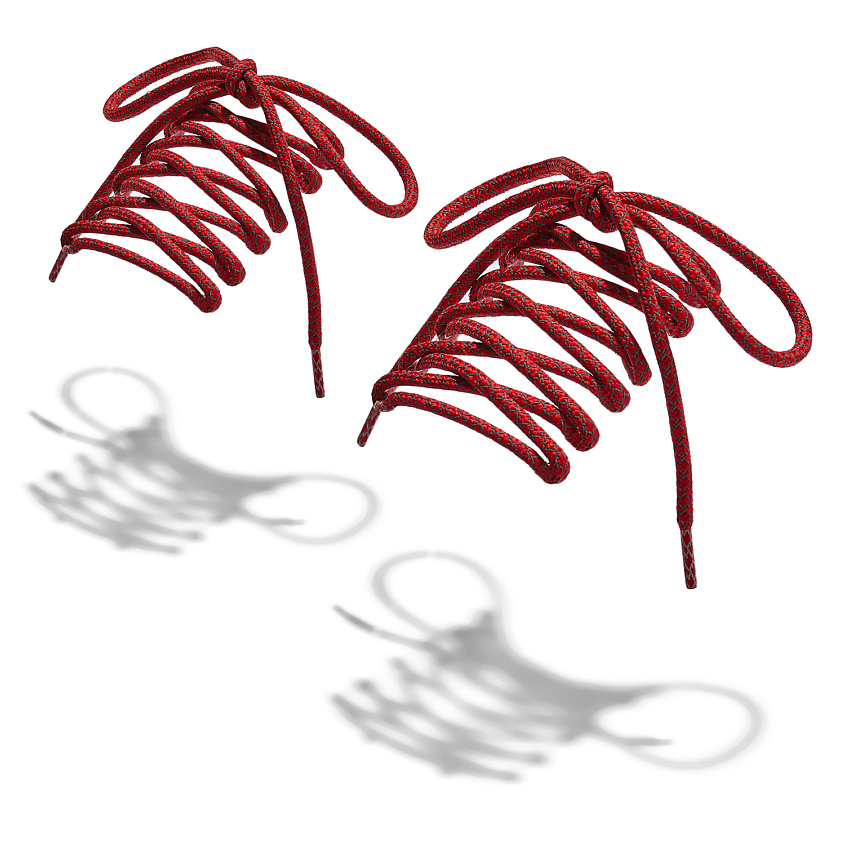 Изображение товара Круглые плетеные шнурки NOTHING BUT LOVE Держи ритм 155 см красные