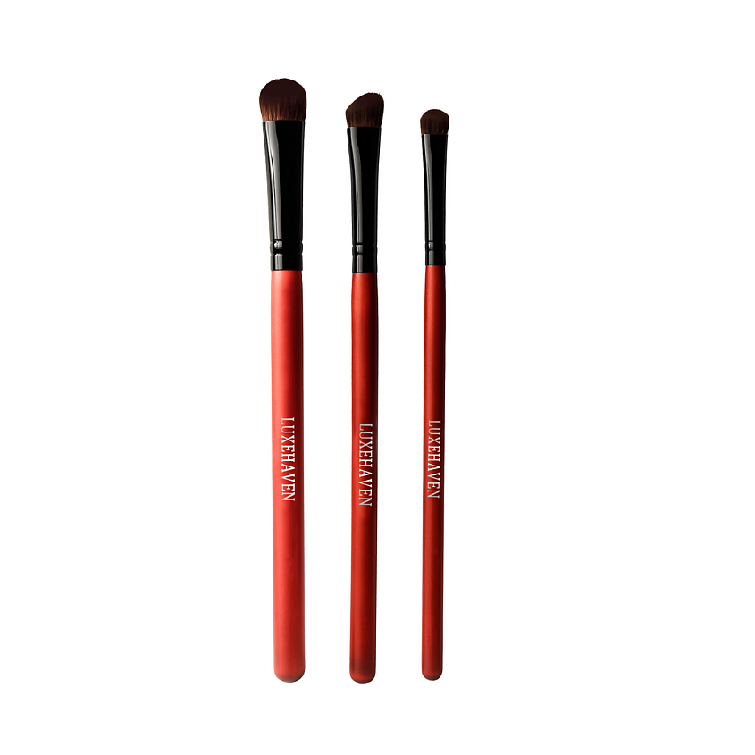 Изображение товара LUXEHAVEN Набор кистей для макияжа глаз и теней из натурального ворса, коричневый