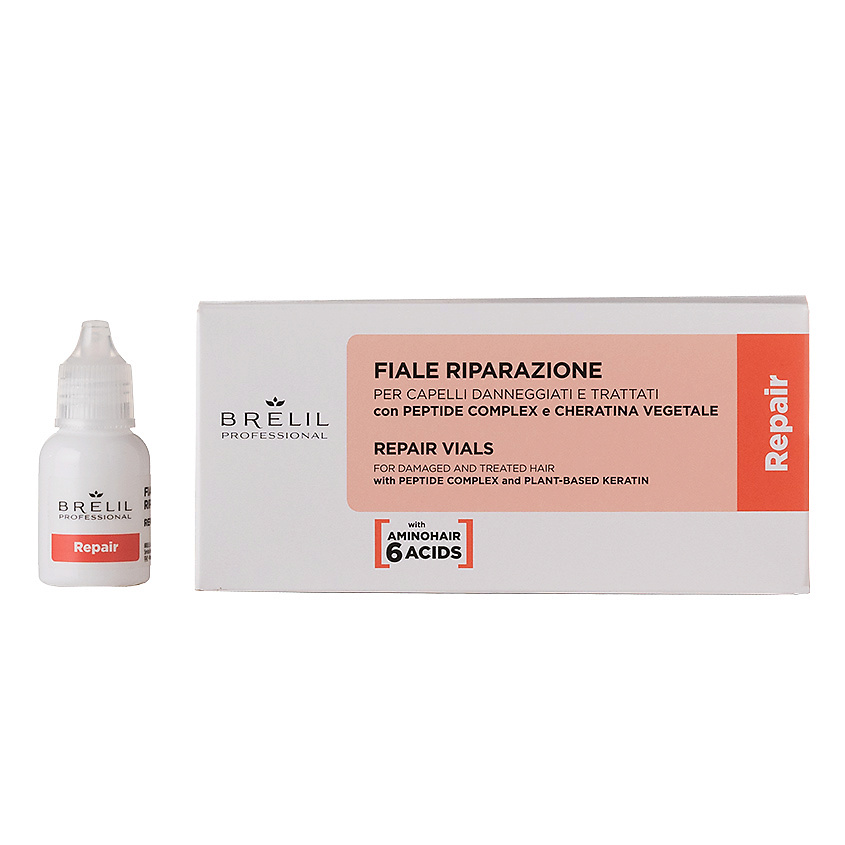Изображение товара Восстанавливающий лосьон для поврежденных волос BRELIL PROFESSIONAL 12 ампул по 7 мл
