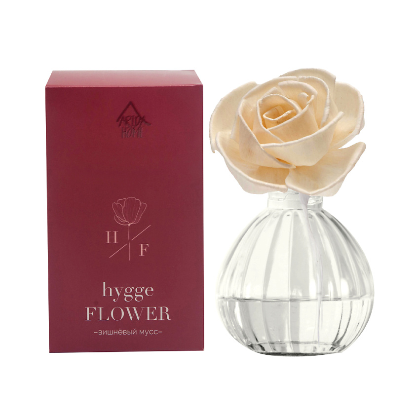 Изображение товара Аромадиффузор ARIDA HOME Hygge Flower Вишневый мусс 50 мл стеклянный с палочками