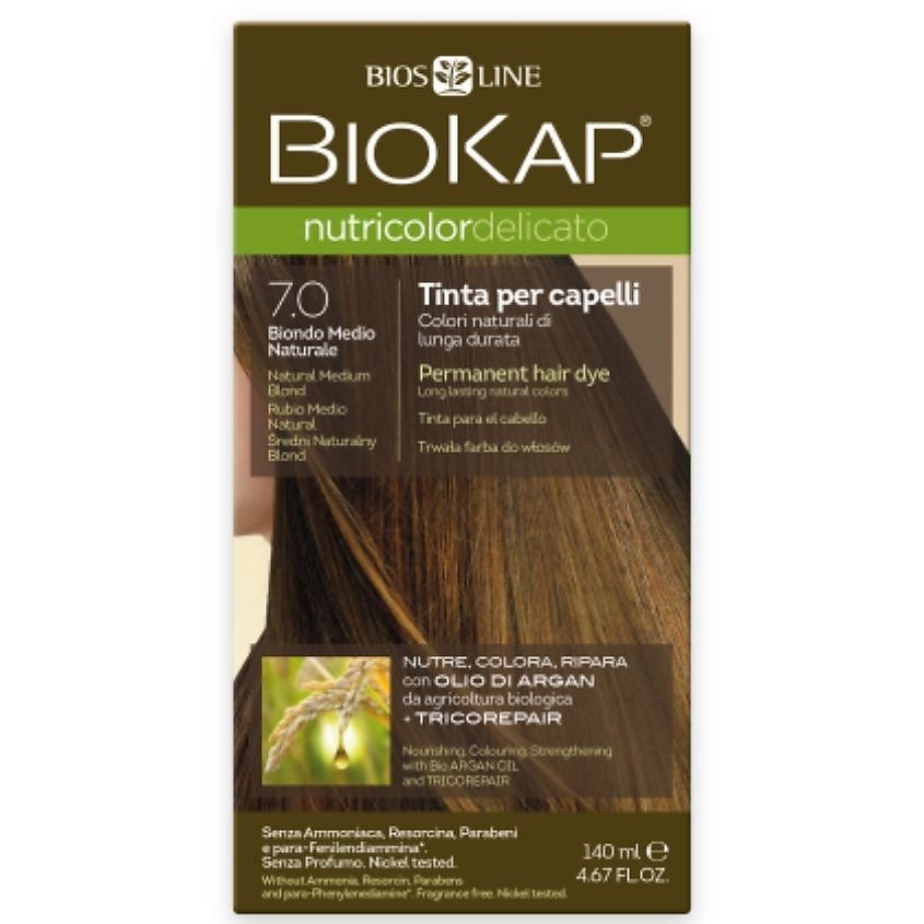 Изображение товара BIOKAP Nutricolor Delicato Краска для волос средне-русый 7.0 натуральная формула