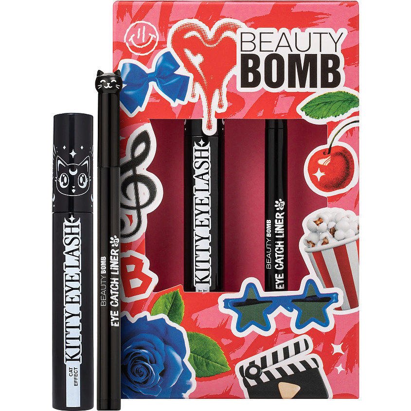 Изображение товара BEAUTY BOMB Подарочный набор Kitty Eye Lash and Eye Catch Liner, № 01 черный, 9 мл + № 01 черный, 1,2 мл