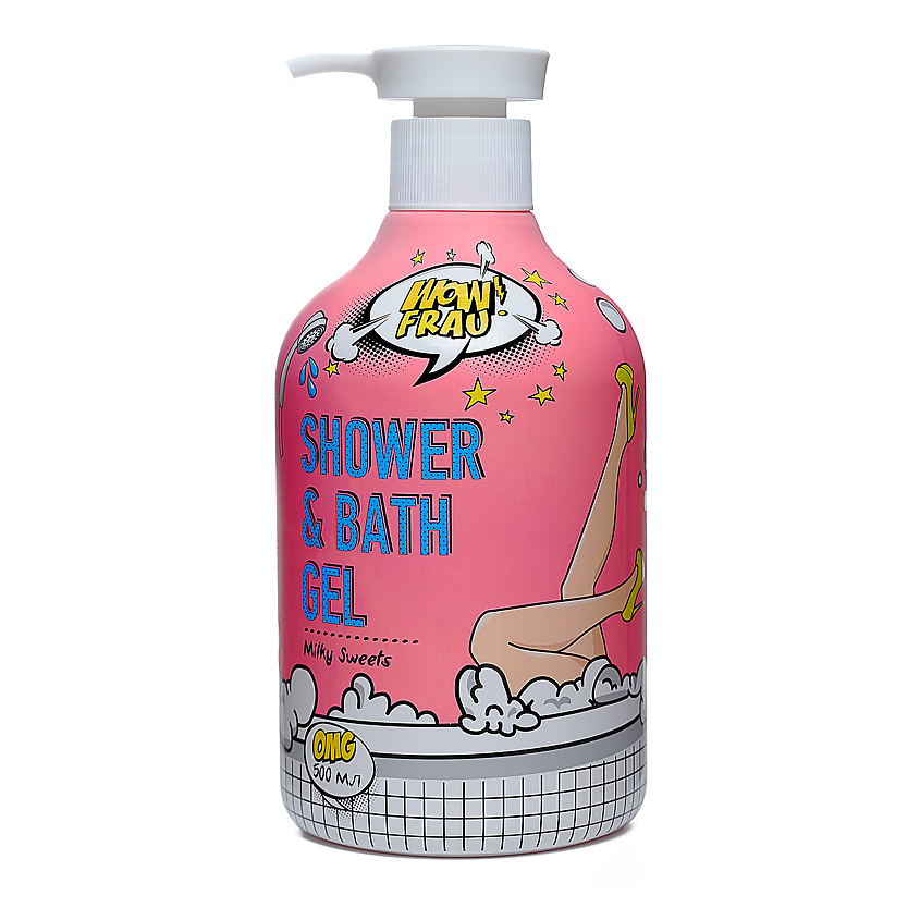 Изображение товара Гель для душа WOW FRAU Milky Sweets 500 мл аромат молочной карамели ванили персика кокоса