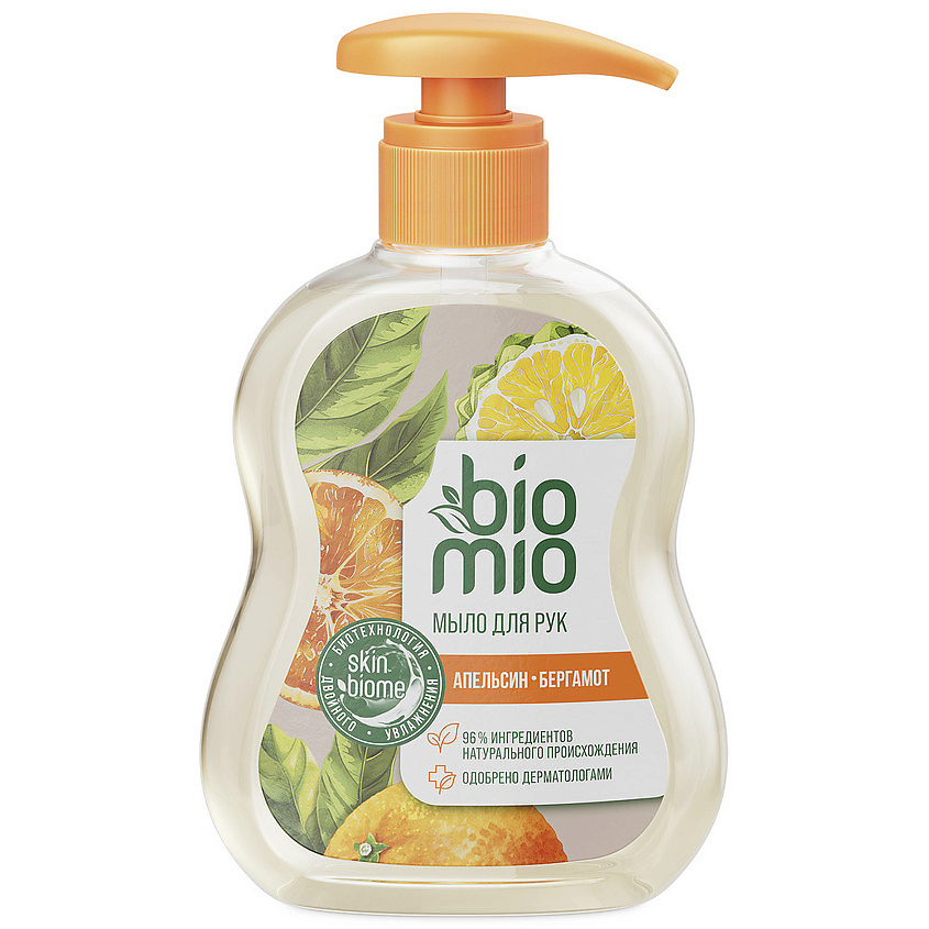 Изображение товара BIO MIO Натуральное жидкое мыло с эфирными маслами апельсина и бергамота Superfood Aromatherapy, 300 мл