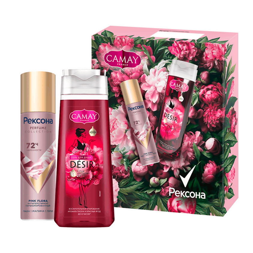 Изображение товара Подарочный набор для ухода женский Camay гель для душа и дезодорант-антиперспирант 150мл+250мл