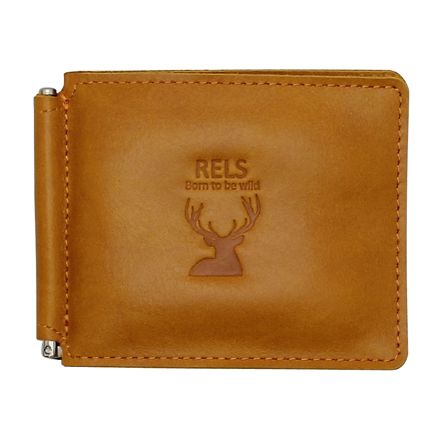 Изображение товара Зажим для денег RELS Bravo Wild из натуральной кожи желтый
