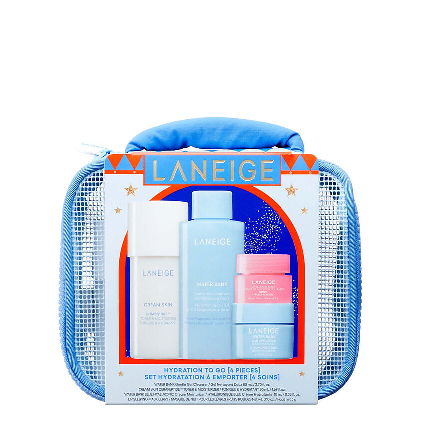 Изображение товара LANEIGE Подарочный набор для ухода за лицом Hydration To Go, 80 мл + 50 мл + 10 мл + 3 г
