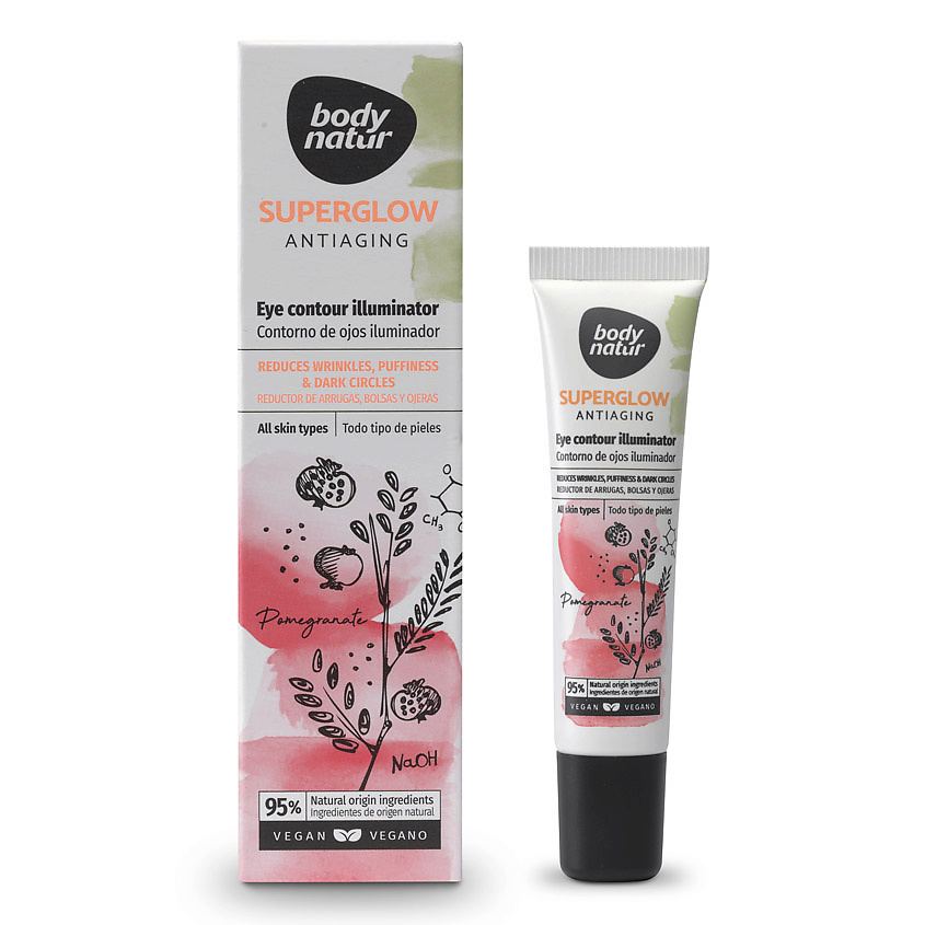 Изображение товара BODY NATUR Крем для области вокруг глаз антивозрастной Super Glow Antiaging Eye Contour Illuminator, 15 мл