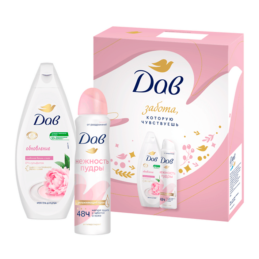 Изображение товара ДАВ Подарочный набор ОБНОВЛЕНИЕ Крем-гель для душа + Дезодорант антиперспирант, 150мл + 250 мл