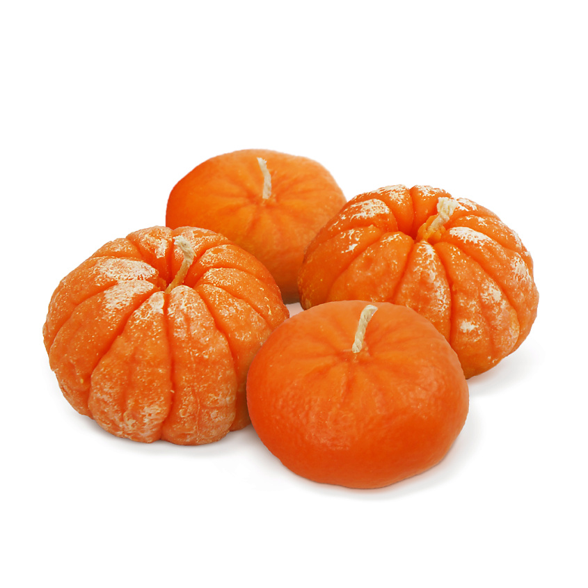 Изображение товара Набор декоративных свечей в виде мандаринов из пчелиного воска 4 шт VENEW