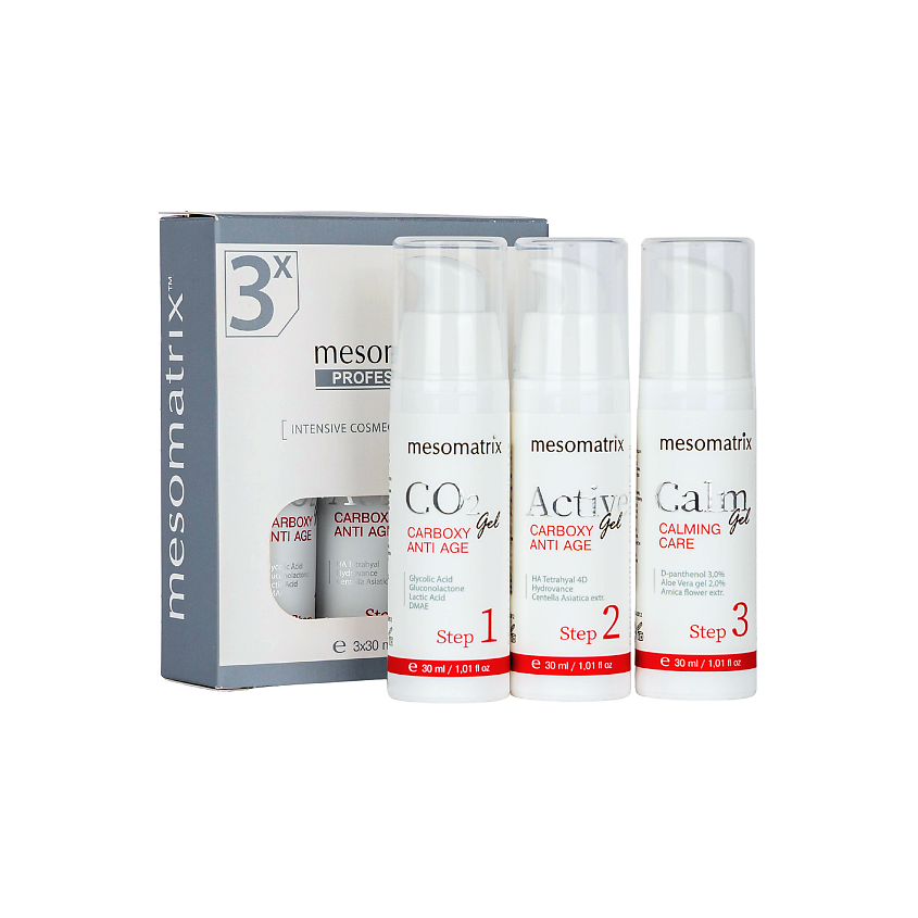 Изображение товара MESOMATRIX Карбокситерапия для зрелой кожи, от морщин, лифтинг эффект ANTI AGE, 30 мл + 30 мл + 30 мл