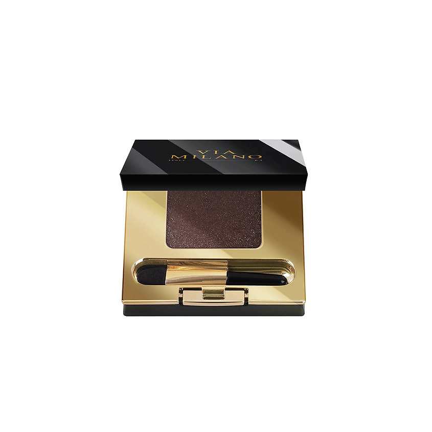 Изображение товара VIA MILANO Тени для глаз мерцающие с витамином Е Eyeshadow Mono Shimmer Intense Colour, A04S Dark Brown, 2 г