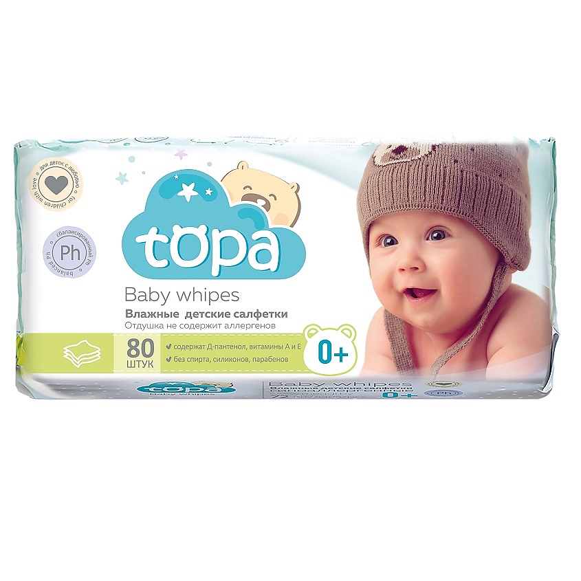 Изображение товара MEGGI Влажные детские салфетки Тора, 80 шт.