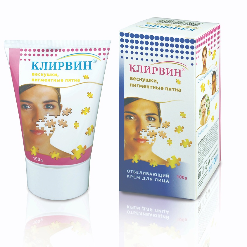 Изображение товара Крем Клирвин отбеливающий для лица от веснушек и пигментных пятен