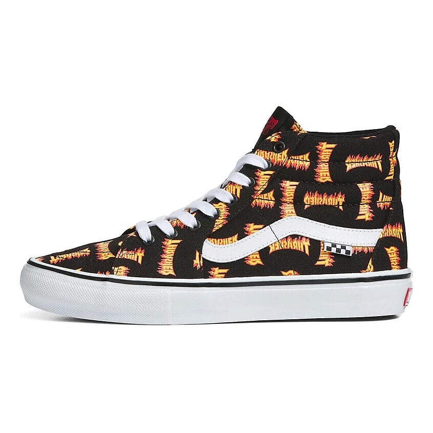Изображение товара VANS Кроссовки Sk8 Hi Thrasher Allover Logo Black, цвет: Мультиколор, размер: 42.5