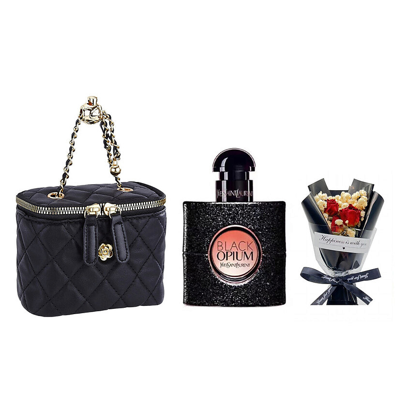 Изображение товара YVES SAINT LAURENT Парфюмерный набор Black Opium +Букет+Сумка, 50мл