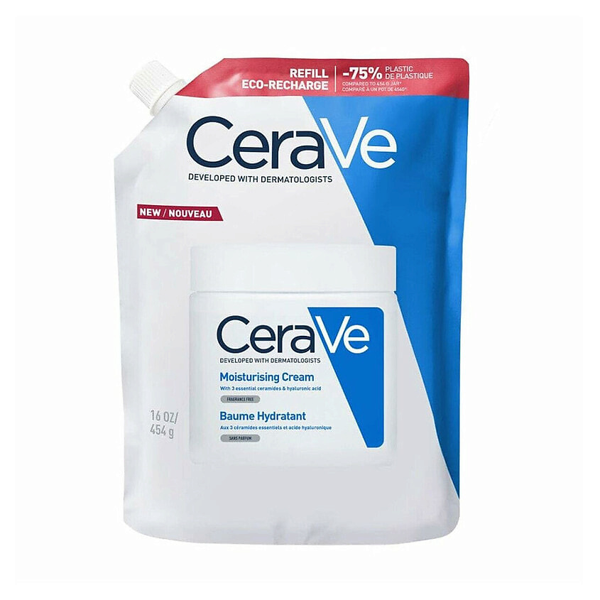 Изображение товара CERAVE Увлажняющий для лица и тела Moisturizing Cream (сменный блок), 454 мл