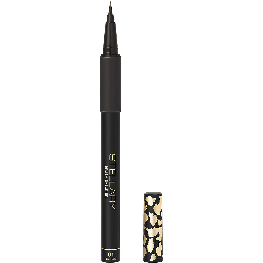 Изображение товара STELLARY Подводка для глаз с аппликатором кистью Wild Eyeliner, № 01, чёрный, 0,60 мл